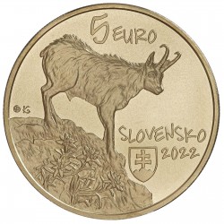 . 3ª moneda x ESLOVAQUIA 5 EUROS 2022 REBECO DE TATRA Flora y Fauna LATON SC Slovakia