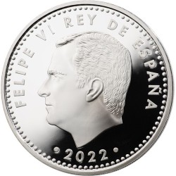. 1 moneda @5/JULIO ENVIO@ x ESPAÑA 10 EUROS 2022 XX ANIVERSARIO DEL EURO DAMA y TORO PLATA ESTUCHE FNMT