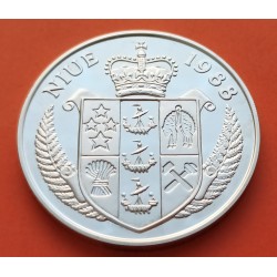 NIUE 50 DOLARES 1988 VIII FRANZ BECKENBAUER VIII EUROCOPA DE FUTBOL ALEMANIA KM.14 MONEDA DE PLATA PROOF