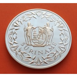 @PUNTITOS@ SURINAME 100 GUILDERS 1994 JUGADORES DE FUTBOL MUNDIAL USA KM.43.1 MONEDA DE PLATA PROOF