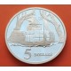 1 onza x AUSTRALIA 5 DOLARES 1997 BARCO DE VAPOR RIO BUSTO DE ISABEL II KM.... MONEDA DE PLATA PROOF