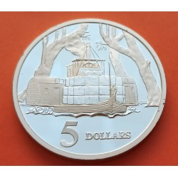 1 onza x AUSTRALIA 5 DOLARES 1997 BARCO DE VAPOR RIO BUSTO DE ISABEL II KM.... MONEDA DE PLATA PROOF