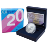 . 1 moneda @5/JULIO ENVIO@ x ESPAÑA 10 EUROS 2022 XX ANIVERSARIO DEL EURO DAMA y TORO PLATA ESTUCHE FNMT