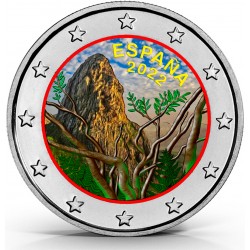 . 1 moneda x ESPAÑA 2 EUROS 2022 PARQUE NACIONAL DE GARAJONAY Unesco LA GOMERA SC BIMETALICA CONMEMORATIVA