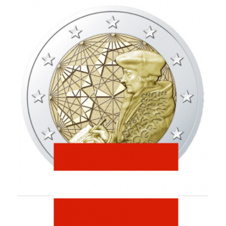 . 1 moneda x AUSTRIA 2 EUROS 2022 PROGRAMA ERASMUS 35 ANIVERSARIO SC CONMEMORATIVA Osterreich