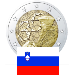 . 1 moneda @14/JULIO ENVIO@ x ESLOVENIA 2 EUROS 2022 PROGRAMA ERASMUS 35 ANIVERSARIO SC CONMEMORATIVA Slovenia