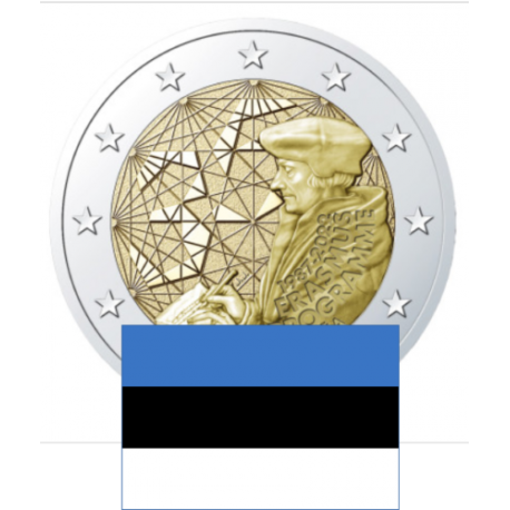 . 1 moneda x ESTONIA 2 EUROS 2022 PROGRAMA ERASMUS 35 ANIVERSARIO SC CONMEMORATIVA Eesti Estland