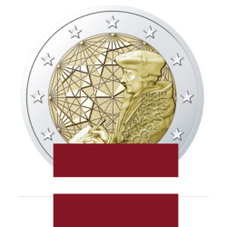 . 1 moneda x LETONIA 2 EUROS 2022 PROGRAMA ERASMUS 35 ANIVERSARIO SC CONMEMORATIVA Latvia