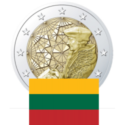 . 1 moneda x LITUANIA 2 EUROS 2022 PROGRAMA ERASMUS 35 ANIVERSARIO SC CONMEMORATIVA Lithuania Litauen