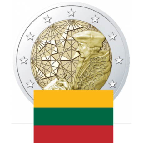 . 1 moneda x LITUANIA 2 EUROS 2022 PROGRAMA ERASMUS 35 ANIVERSARIO SC CONMEMORATIVA Lithuania Litauen