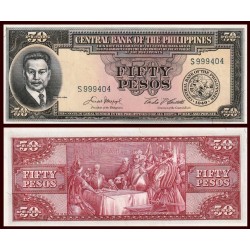 FILIPINAS 50 PESOS 1949 ANTONIO LUNA y FIRMA DE SANGRE Pick 138 BILLETE SC Philippines UNC BANKNOTE 50 PISO 1949