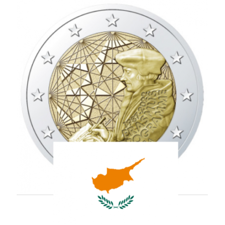 . 1 moneda x CHIPRE 2 EUROS 2022 PROGRAMA ERASMUS 35 ANIVERSARIO SC CONMEMORATIVA Cyprus