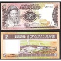 SWAZILANDIA 2 EMALANGENI 1984 REY SOBHUZA II y FABRICAS Pick 8B Firma 4 BILLETE SC Africa UNC BANKONTE