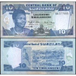 SWAZILANDIA 10 EMALANGENI 2006 REY MSWATI III, PAJARO y FABRICA Pick 29C BILLETE SC Africa UNC BANKNOTE
