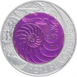 1 moneda x AUSTRIA 25 EUROS 2012 BIONICA BIONIK @NO ESTUCHE NO CERTIFICADO@ PLATA y NIOBIO Österreich NIOB SILVER COIN