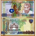 GAMBIA 100 DALASIS 2013 LORO AFRICANO y PRESIDENTE Pick 29D BILLETE SC Africa UNC BANKNOTE
