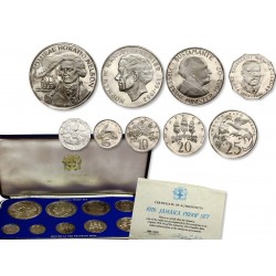 .JAMAICA $10 DOLARES 1990 COLON PLATA PROOF SET Silver Dollar