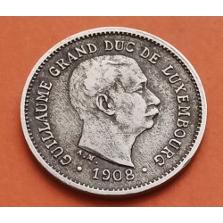 LUXEMBURGO 5 CENTIMOS 1908 GRAN DUQUE GUILLERMO IV KM.26 MONEDA DE NICKEL MBC+ Luxembourg 5 Centimes