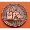 BELGICA 2 CENTIMOS 1912 DES BELGES LEON Epoca del REY ALBERTO KM.64 MONEDA DE COBRE MBC- @DEFECTO@ Belgium 2 Centimes