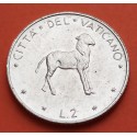 VATICANO 2 LIRAS 1973 PAPA PABLO VI CORDERO KM.11 MONEDA DE ALUMINIO EBC/SC 2 lire POPE IOANNES XXIII