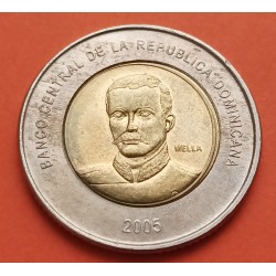 REPUBLICA DOMINICANA 10 PESOS 2005 GENERAL MELLA KM.106 MONEDA BIMETALICA EBC Dominican Republic