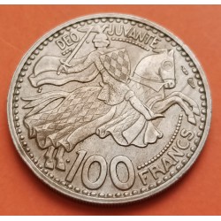 MONACO 100 FRANCOS 1956 RAINIERO III NICKEL KM*134 SC- Francs