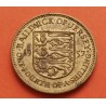 JERSEY 1/4 SHILLING 1957 REINA ISABEL II KM.22 MONEDA DE LATON MBC Balwick Of ONE FOURTH OF A SHILLING
