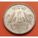 INDIA 1 RUPIA 1976 ASOKA LION - ESCUDO y VALOR KM 78 MONEDA DE NICKEL EBC- India 1 Rupee