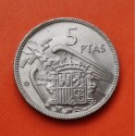 ESPAÑA 5 PESETAS 1957 * 62 FRANCO ESTADO ESPAÑOL KM.786 MONEDA DE NICKEL SC SI PLUS ULTRA Imperfecciones R/1