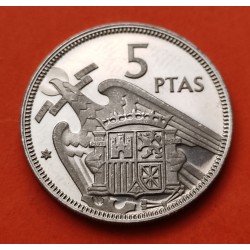 ESPAÑA 5 PESETAS 1957 * 74 FRANCO PROOF PRUEBA CARTERA FNMT