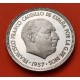 ESPAÑA 5 PESETAS 1957 * 75 FRANCO ESTADO ESPAÑOL MONEDA DE NICKEL @PROOF PRUEBA PROCEDE DE CARTERA FNMT 1975@