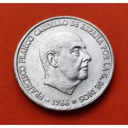 ESPAÑA 50 CENTIMOS 1966 * 19 69 FRANCO SIN CIRCULAR ALUMINIO