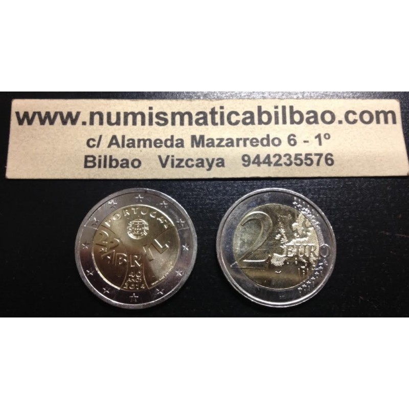 PORTUGAL 2 EUROS 2014 REVOLUCION DEL 25 DE ABRIL 40 ANIVERSARIO SC MONEDA CONMEMORATIVA