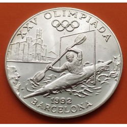 ANDORRA 20 DINERS 1989 PIRAGUISMO OLIMPIADA BARCELONA 1992 KM.57 MONEDA DE PLATA PROOF @IMPERFECCIONES@