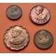 4 monedas x ETIOPIA 1+5+10+25 CENTIMOS 1936 REY HAILE SELASSIE I y LEON KM.33/36 COBRE MBC Ethiopia