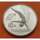 CHINA 10 YUAN 1990 SALTO DE TRAMPOLIN OLIMPIADA BARCELONA 1992 KM.301 MONEDA DE PLATA PROOF