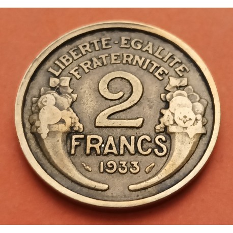 FRANCIA 2 FRANCOS 1937 MORLON EBC LATON FRANCE FRANC KM*886