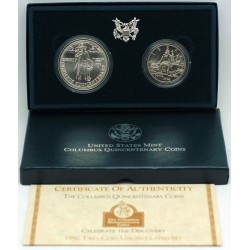 ESTADOS UNIDOS 1 DOLAR 1992 P COLON PLATA PROOF Silver USA