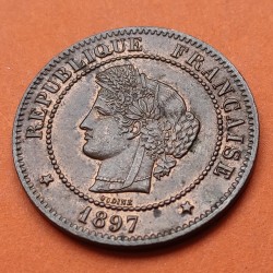@PRECIOSA@ FRANCIA 5 CENTIMOS 1897 A Ceca PARIS CERES KM.821.1 MONEDA DE BRONCE SC- France 5 Centimes