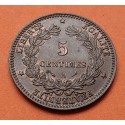 @PRECIOSA@ FRANCIA 5 CENTIMOS 1897 A Ceca PARIS CERES KM.821.1 MONEDA DE BRONCE SC- France 5 Centimes 25 mm