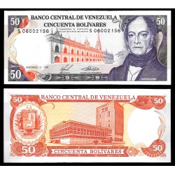 VENEZUELA 50 BOLIVARES 1988 ANDRES BELLO y PALACIO DE LAS ACADEMIAS Pick 65B BILLETE SC UNC BANKNOTE