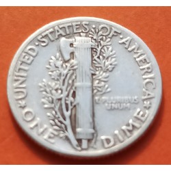 ESTADOS UNIDOS 10 CENTAVOS DIME 1942 P MERCURY KM.140 MONEDA DE PLATA MBC+ USA silver coin WWII