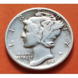 ESTADOS UNIDOS 10 CENTAVOS DIME 1941 P MERCURY KM.140 MONEDA DE PLATA MBC USA silver coin WWII