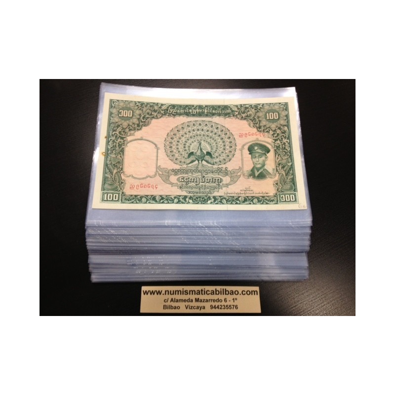 PLASTICO PROTECTOR tamaño GRANDE para BILLETES, FOTOS, POSTALES, DOCUMENTOS, COINCARDS 2 EUROS... 135 mm x 185 mm