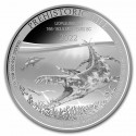 . 1 coin x CONGO 20 FRANCOS 2022 Reptil LIOPLEURODON Prehistoric Life 8ª MONEDA DE PLATA cápsula 1 ONZA OZ