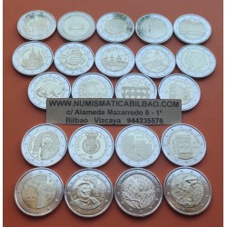 22 monedas x ESPAÑA 2 EUROS 2005+2007+2009+2010+2011+2012+2013+2014+2015+2016 + 2017 + 2018 + 2019 + 2020 + 2021 + 2022 SC