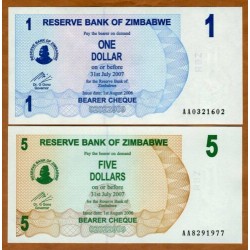 .ZIMBABWE 10000/1 MILLON DE DOLARES 2008 6 BILLETES Pick 72 77