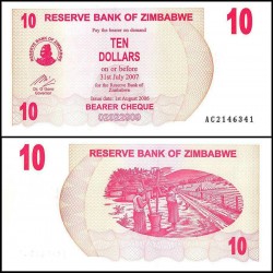 .ZIMBABWE 10000/1 MILLON DE DOLARES 2008 6 BILLETES Pick 72 77