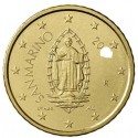 1 coin x SAN MARINO 50 CENTIMOS 2022 @2ª MODELO - NUEVO DISEÑO@ SANTO EN VENTANA MONEDA DE LATON SC