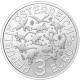 . 12ª moneda x AUSTRIA 3 EUROS 2022 ORNITHOMIMUS VELOX Serie DINOSAURIOS NICKEL SC COLORES SE ILUMINA EN LA NOCHE Österreich